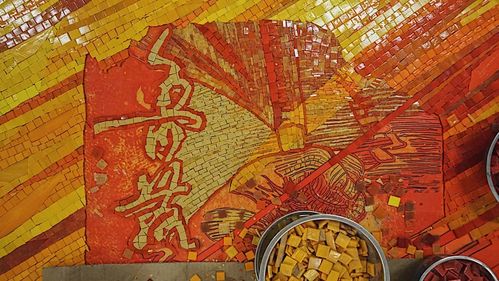 范迪安,白晓刚创作壁画在延安文艺纪念馆落成